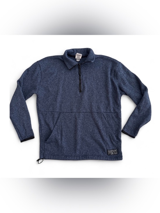 Victoria's Secret Sweaters - Victoria's Secret PINK Navy Half-Zip Pullover